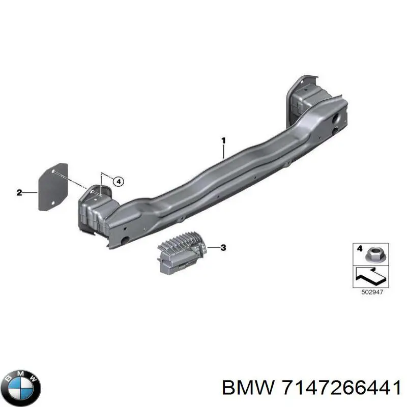 Гайка кріплення приймальної труби глушника (штанів) 7147266441 BMW