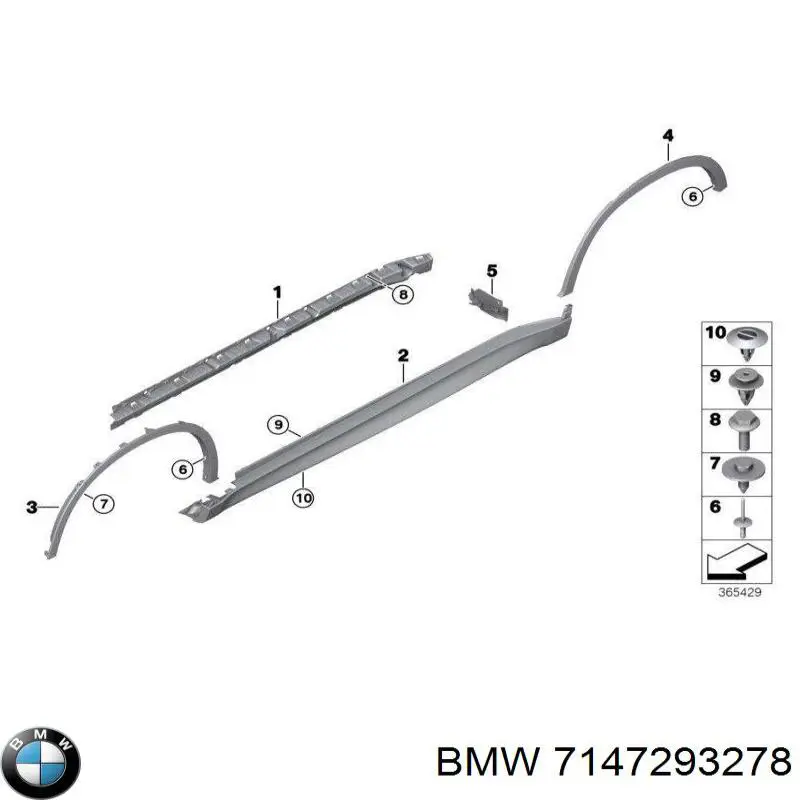 7147293278 BMW Кліпса молдингу крила