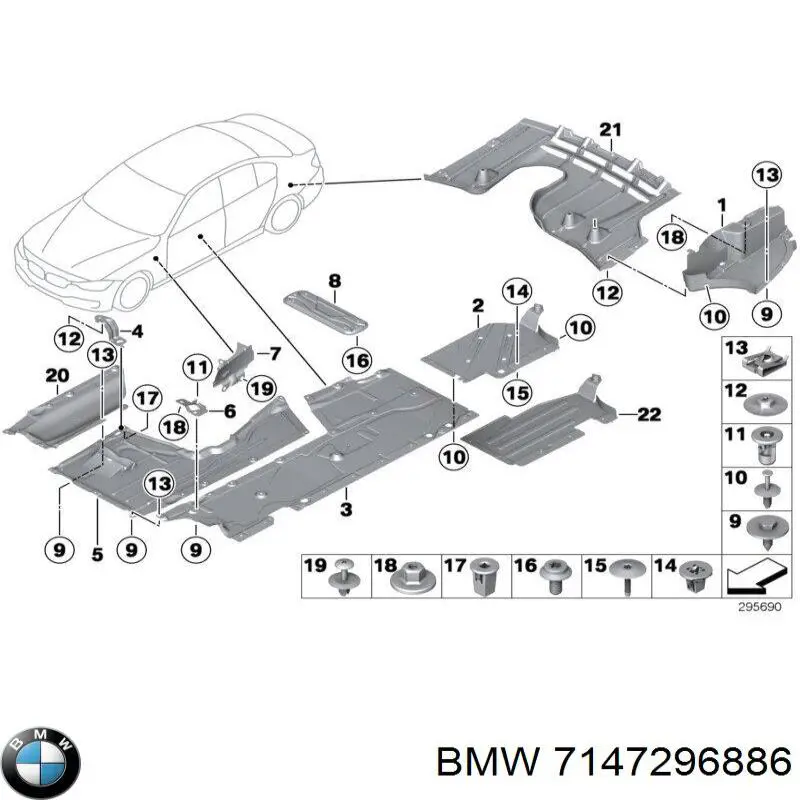 7147296886 BMW пістон (кліп кріплення підкрилки переднього крила)