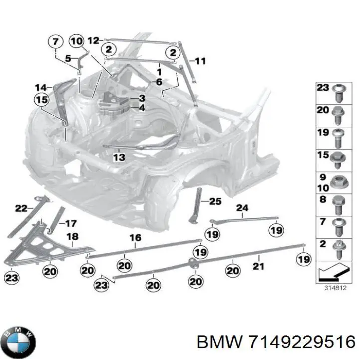 Болт переднього важеля, нижнього BMW 7149229516 ціна, від 5.08 USD