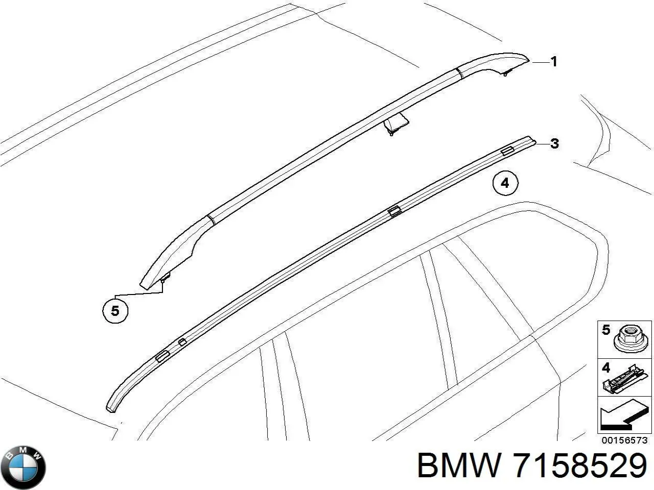 Купити 7158529 BMW Рейлінг даху лівий