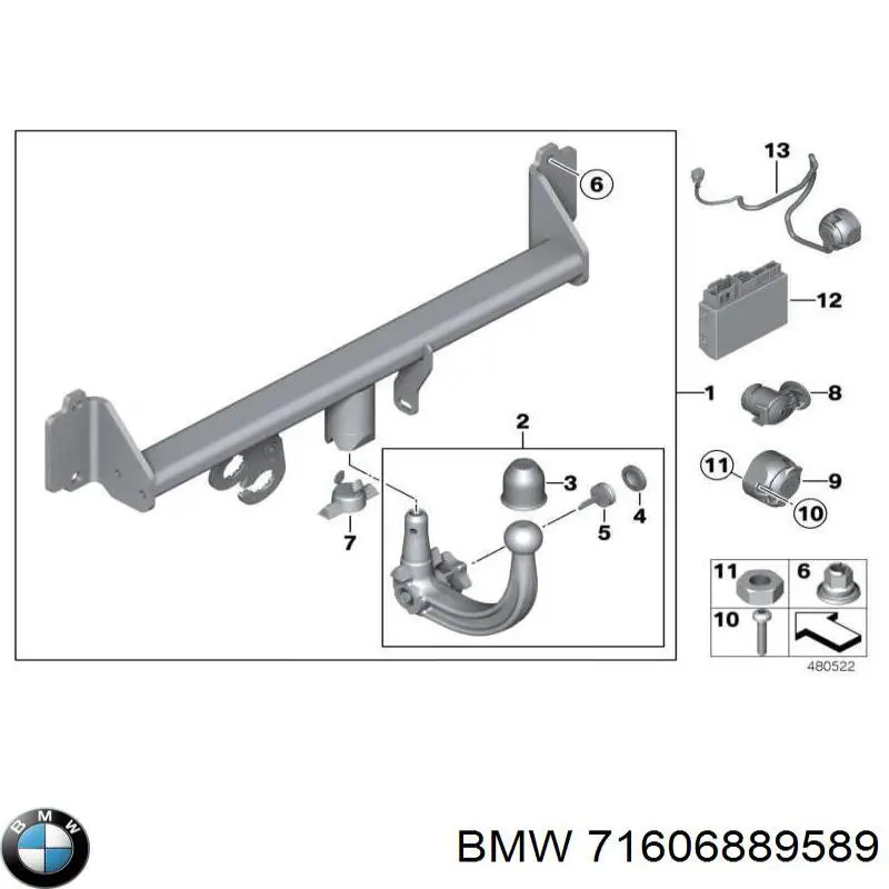 Амортизатор задній, лівий 71606870517 BMW