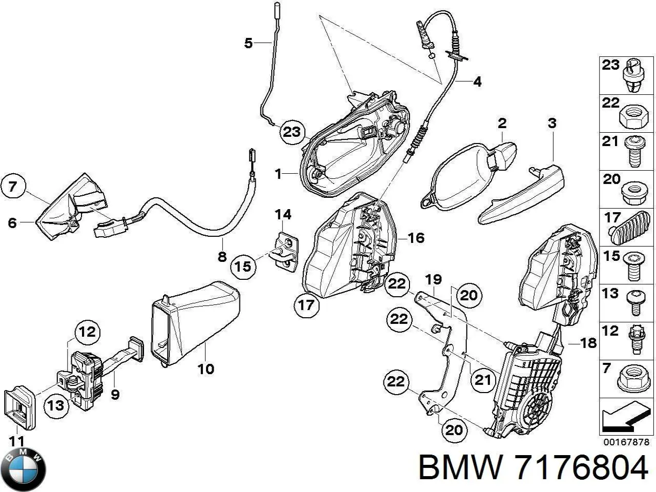 Обмежувач відкриття дверей, передній 7176804 BMW