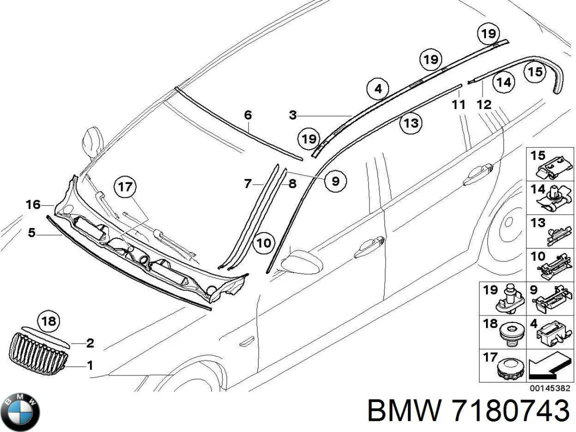 7061964 BMW Решітка склоочисників