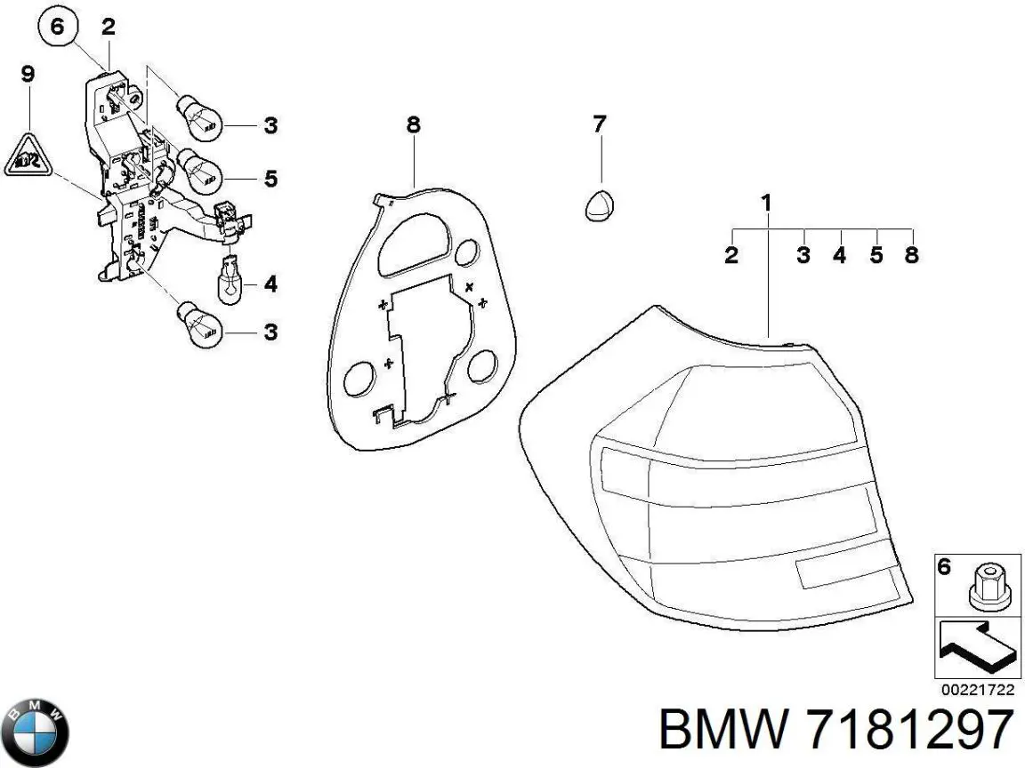 Лівий стоп 7181297 BMW