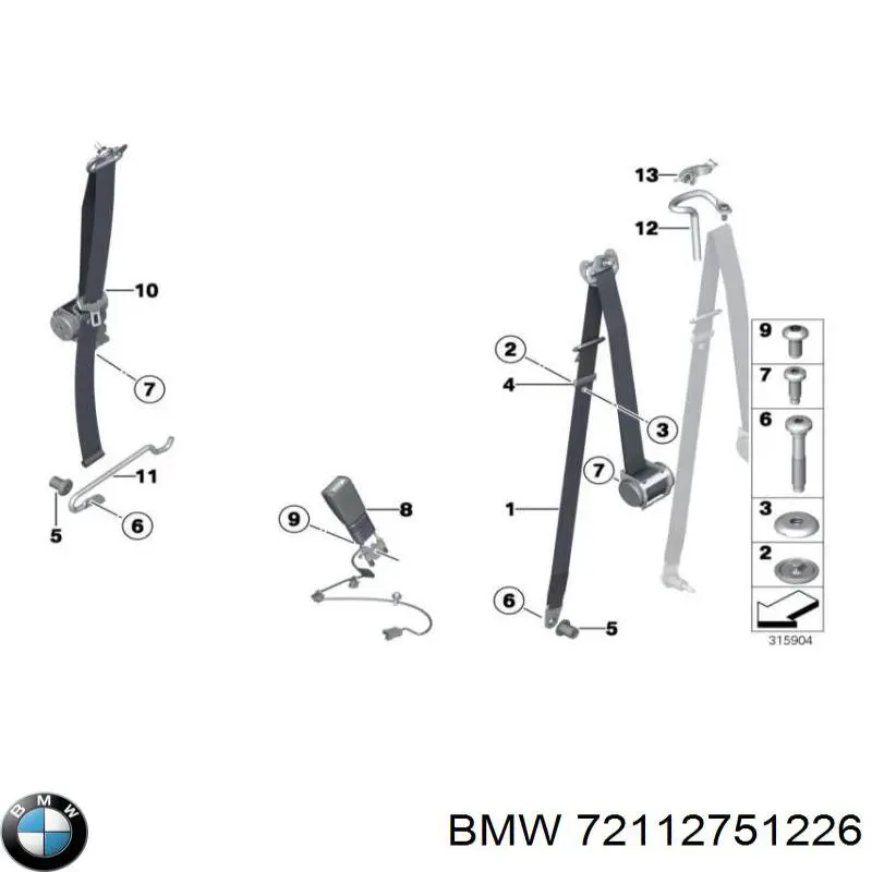 72112751226 BMW Ремені безпеки