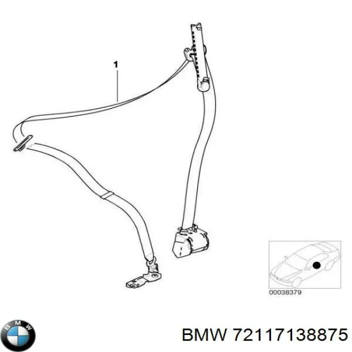 Пасок безпеки передній лівий BMW 72118408751 ціна, від 25.96 USD