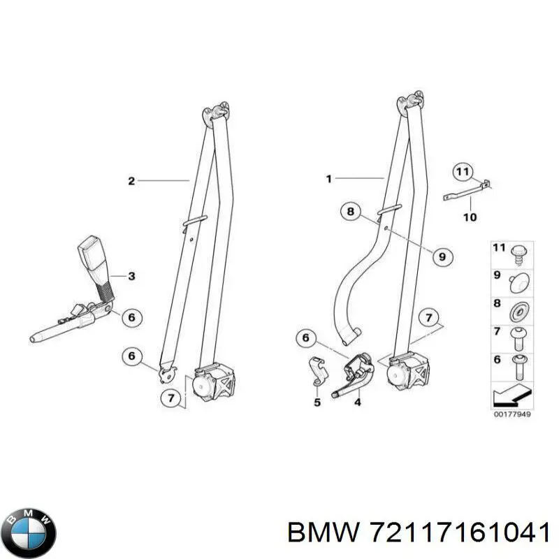 Ремінь безпеки передній лівий на BMW X6 (E71)