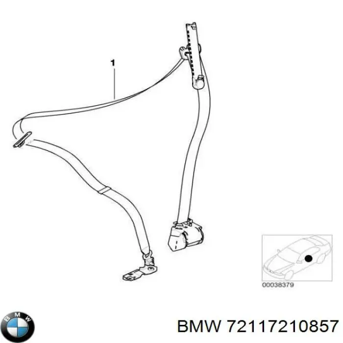 Ремінь безпеки передній лівий на BMW 7 (E65, E66, E67)