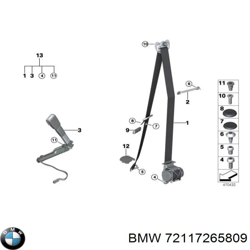72117265809 BMW Пасок безпеки передній лівий
