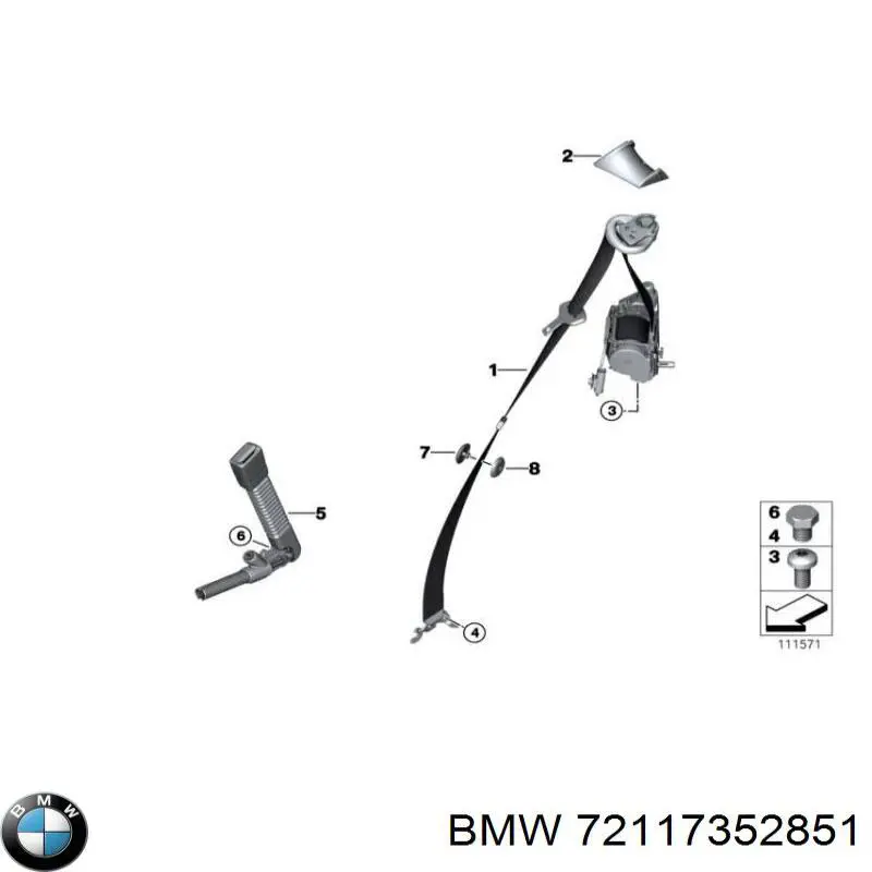  BMW 72117352851 ціна, від 115.86 USD