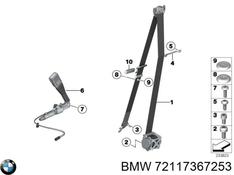 72117367253 BMW Пасок безпеки передній лівий