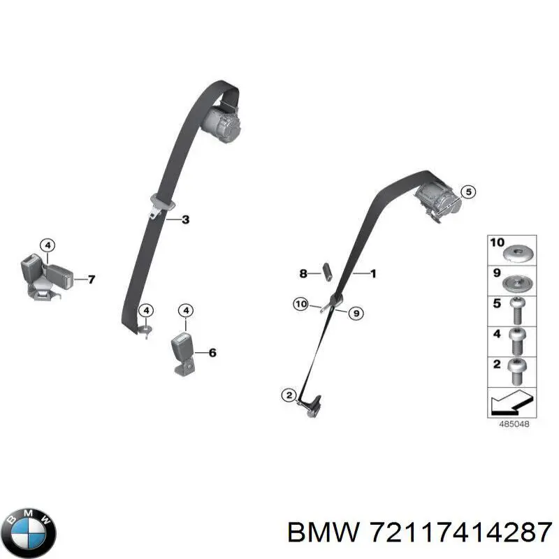 72117414287 BMW Важіль фіксатор ременя безпеки задній лівий