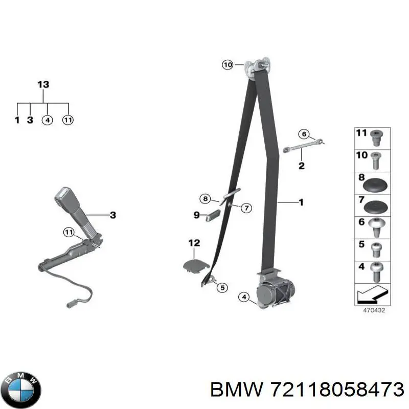 72118058473 BMW Пасок безпеки передній лівий