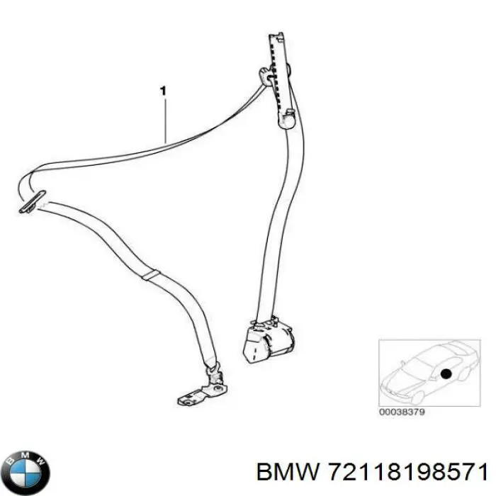 72118198571 BMW Пасок безпеки передній лівий