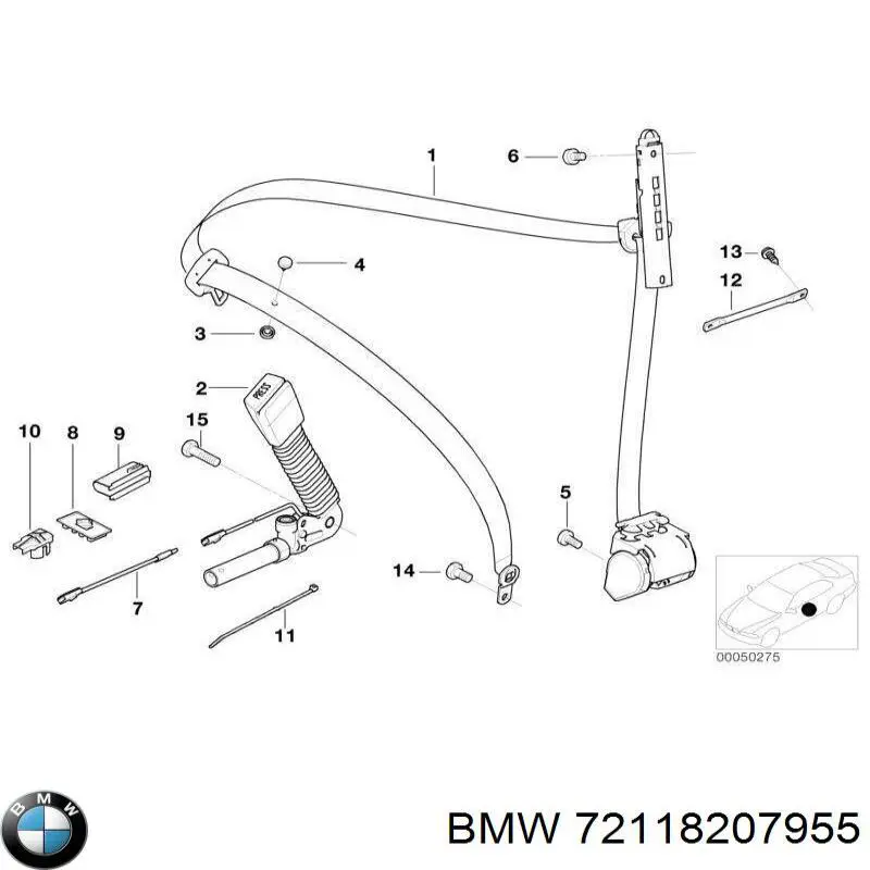 72118207955 BMW Пасок безпеки передній лівий