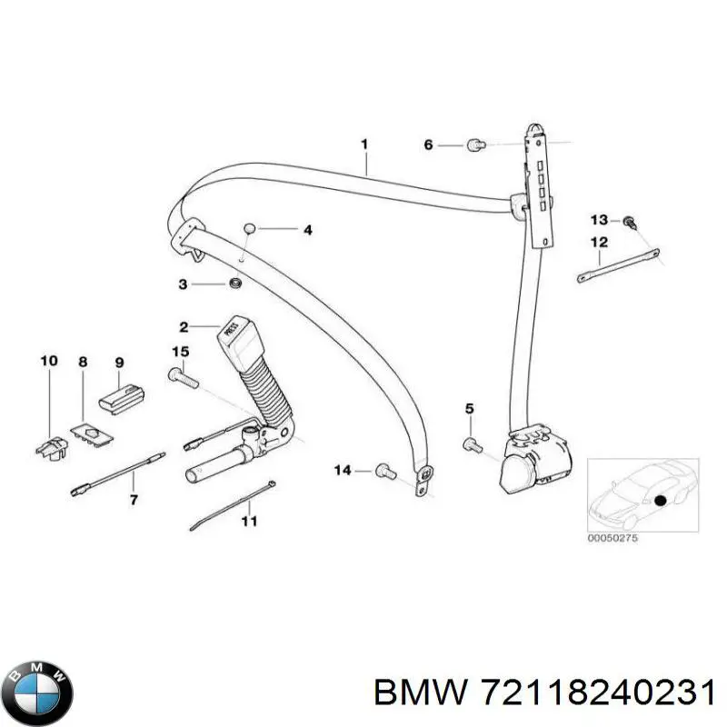 Купити 72118240231 BMW Пасок безпеки передній лівий