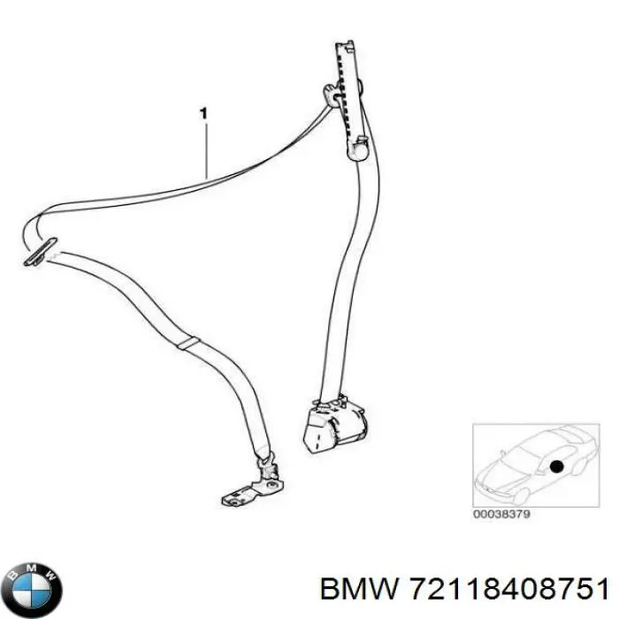 72118408751 BMW Пасок безпеки передній лівий