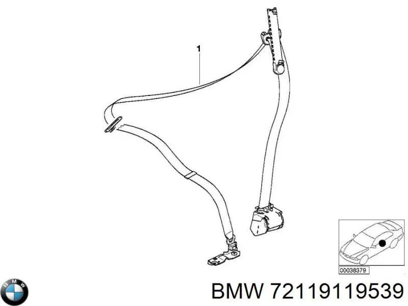 Купити 72119119539 BMW Важіль фіксації ременя безпеки, лівий