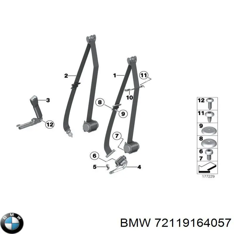 72119164057 BMW Пасок безпеки передній лівий