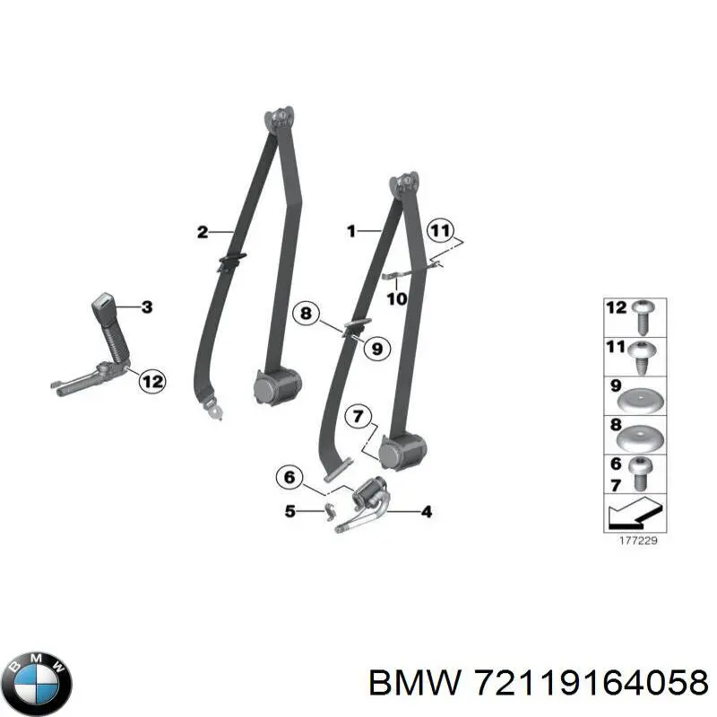 72119164058 BMW Пасок безпеки передній лівий
