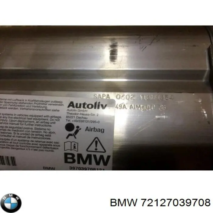 Подушка безпеки, пасажирська, AIRBAG 72127039708 BMW