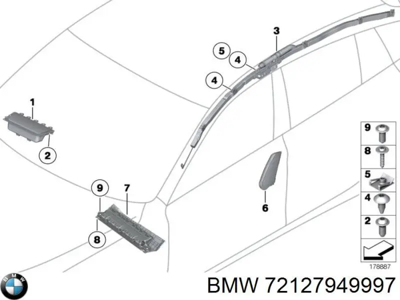 72127949997 BMW Подушка сидіння водія (і переднього сидіння)