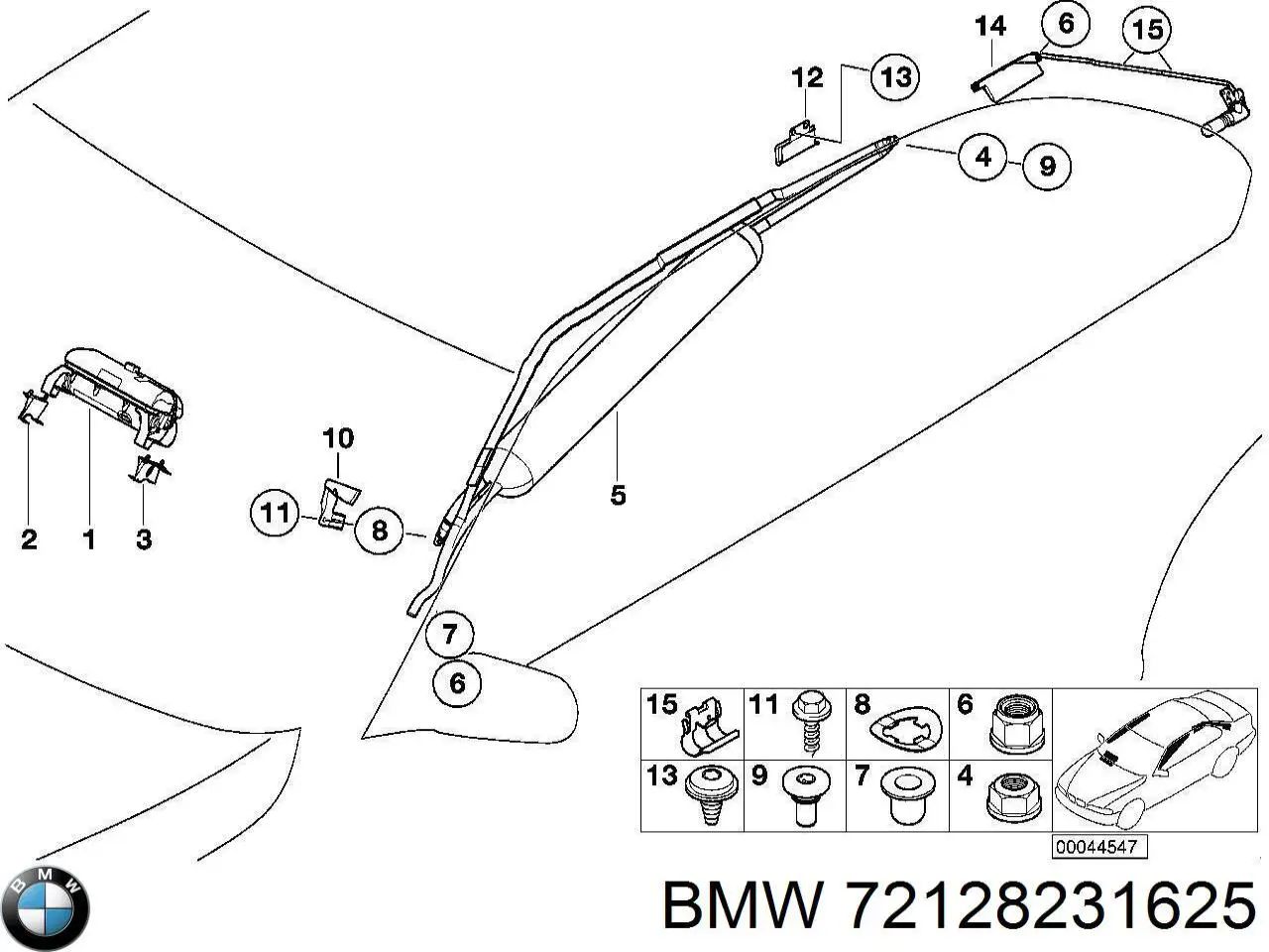Купити 72128231625 BMW Установка подушки безпеки пасажира