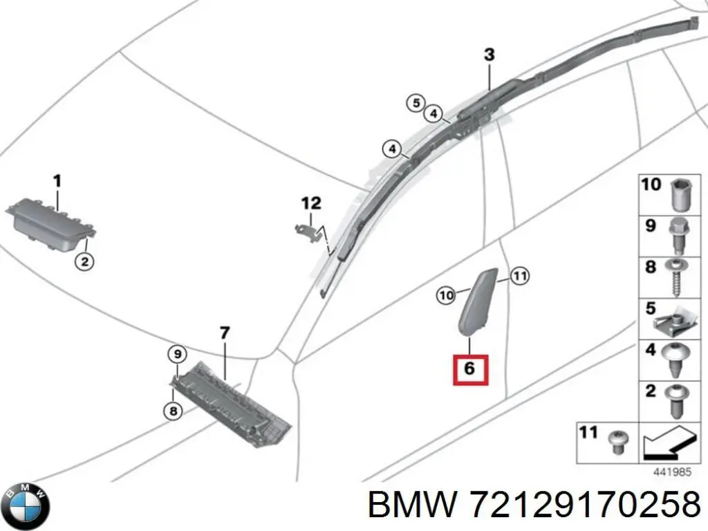 Подушка безпеки AIRBAG спинки сидіння, правого BMW 72127949996 ціна, від 68.85 USD