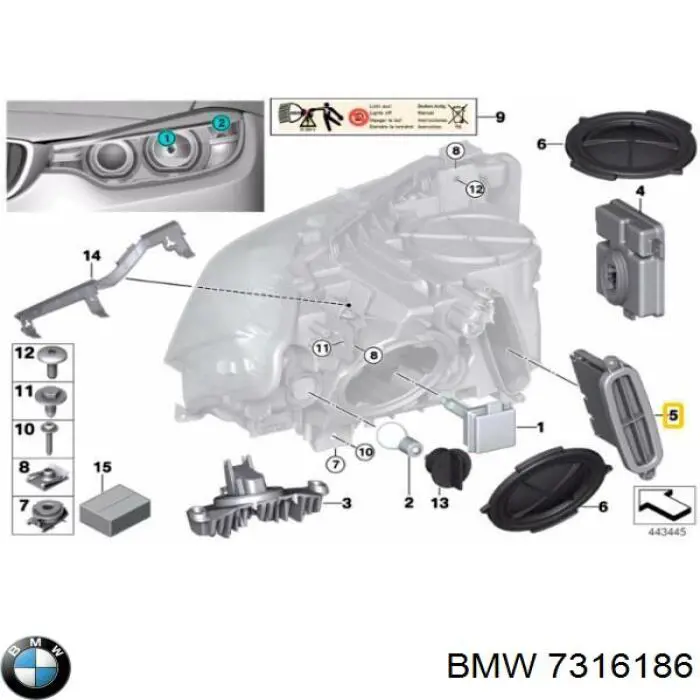 7316186 BMW Блок управління освітленням