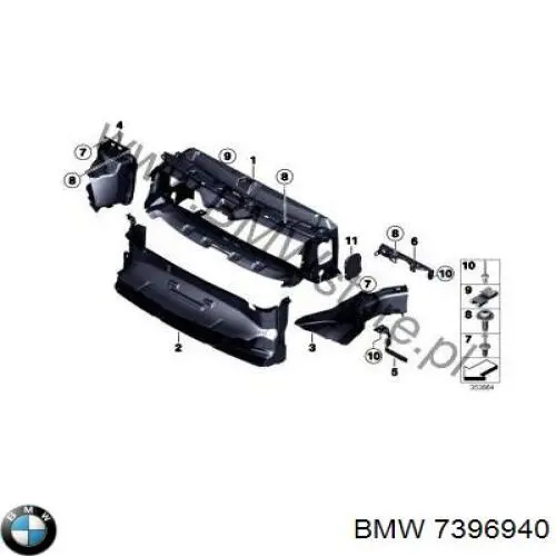 7396940 BMW Повітропровід гальмівного диска, правий