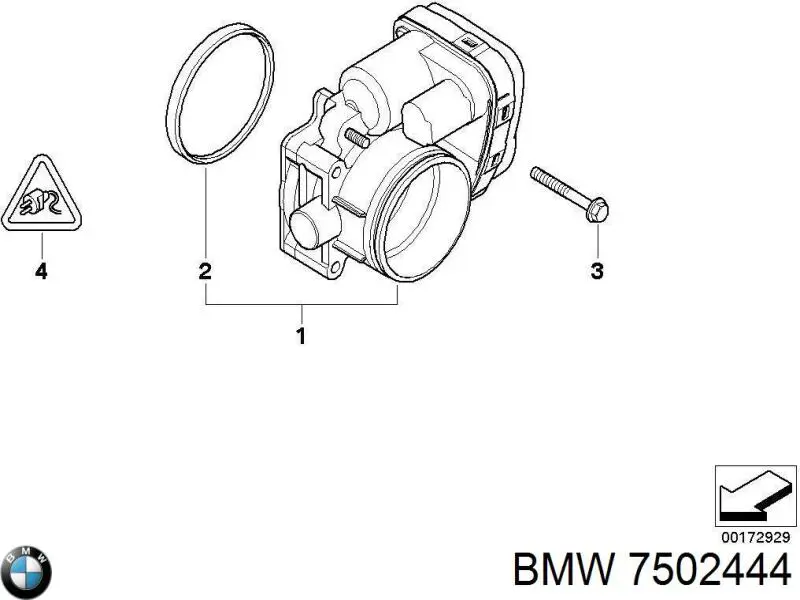 7502444 BMW Дросільна заслінка в зборі