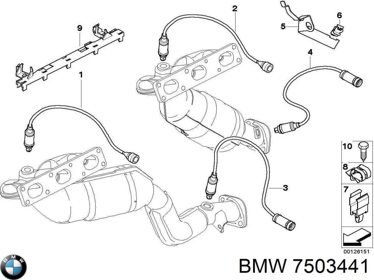 Лямбдазонд, датчик кисню до каталізатора 7503441 BMW