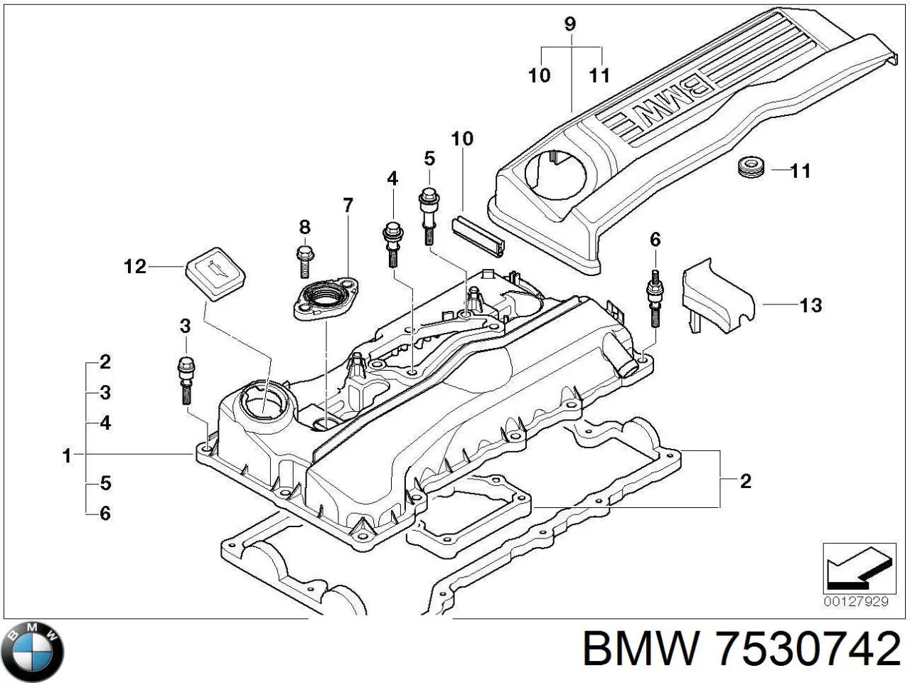 Кришка двигуна декоративна 7530742 BMW