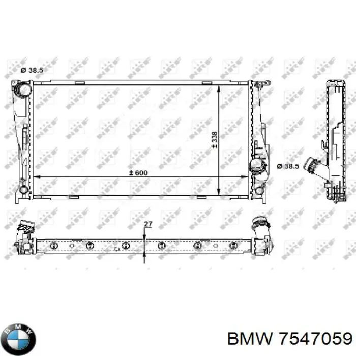 7547059 BMW Радіатор охолодження двигуна