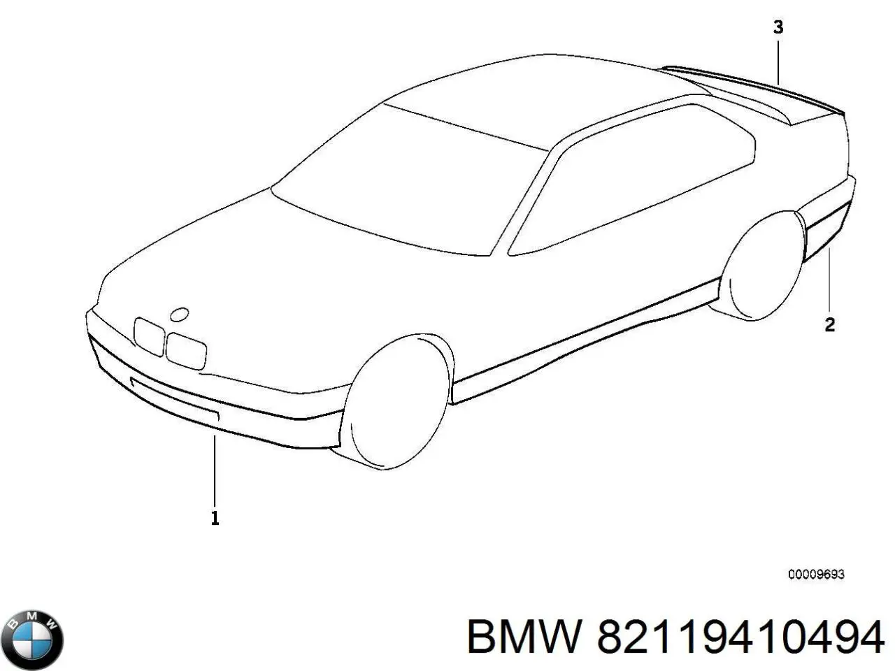 Спойлер задніх дверей BMW 82119410494 ціна, від 25.20 USD