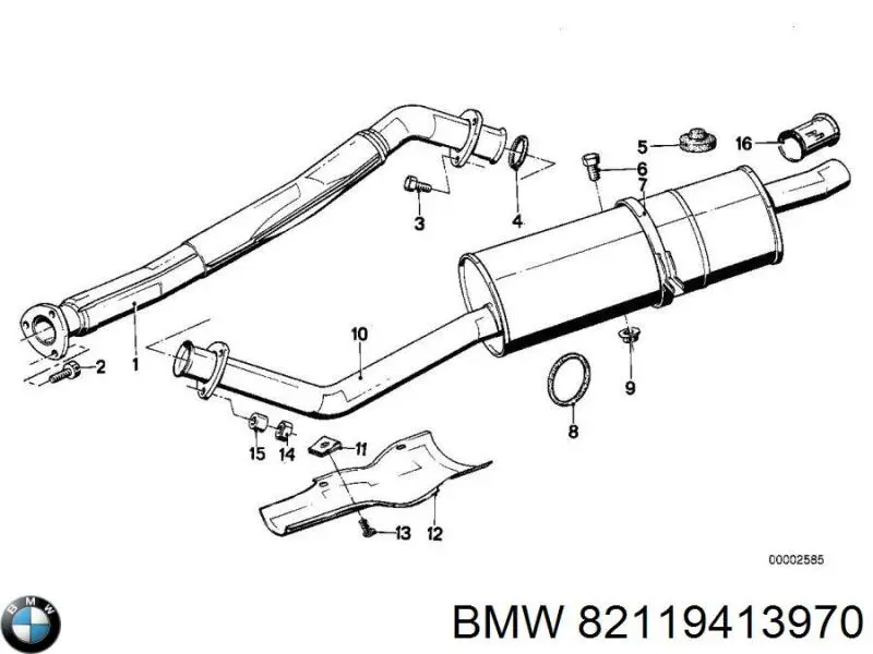 82119413970 BMW Глушник, задня частина