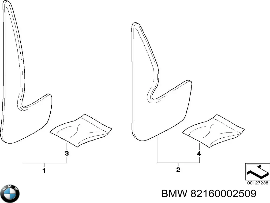Бризковики передніх коліс на BMW 3 (E46)