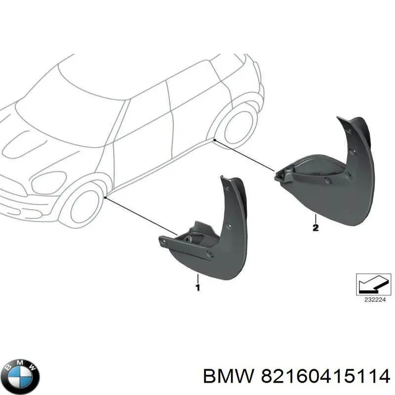 Бризковики передні, комплект BMW 82160415114 ціна, від 51.60 USD