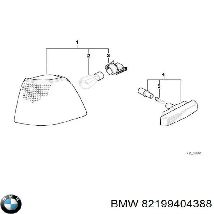 Купити 82199404388 BMW Повторювач повороту на крилі, правий