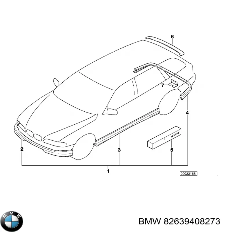 Спойлер 3/5-й, задніх дверей 82639408273 BMW