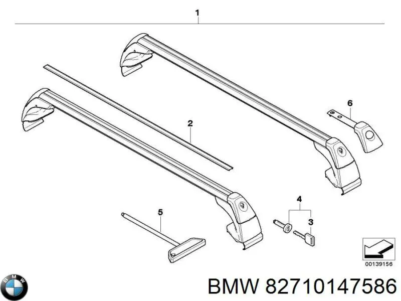 82710147586 BMW Поперечки багажника даху, комплект
