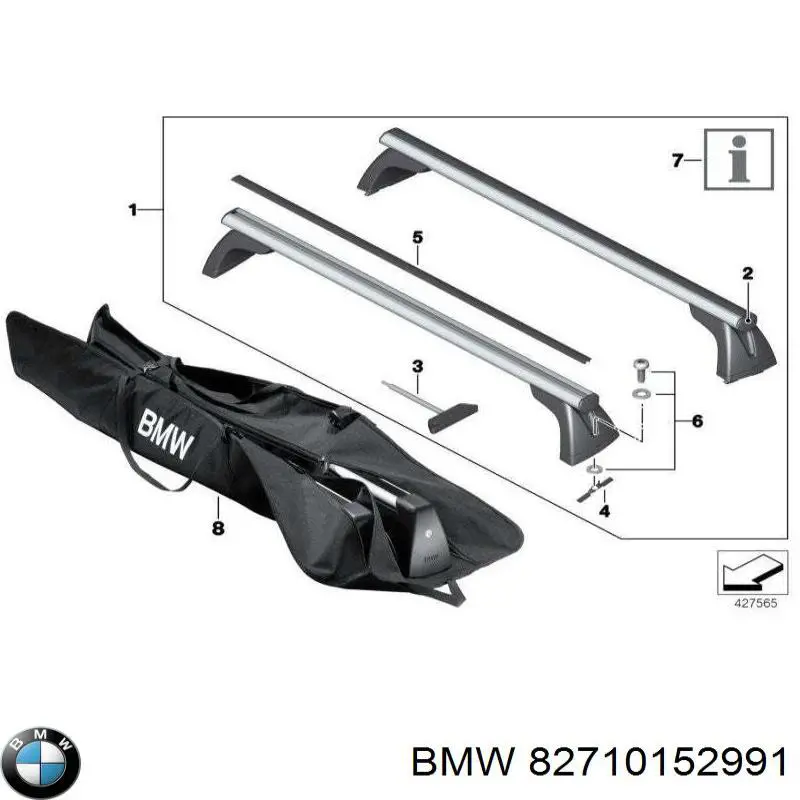 Купити 82710152991 BMW Поперечки багажника даху, комплект