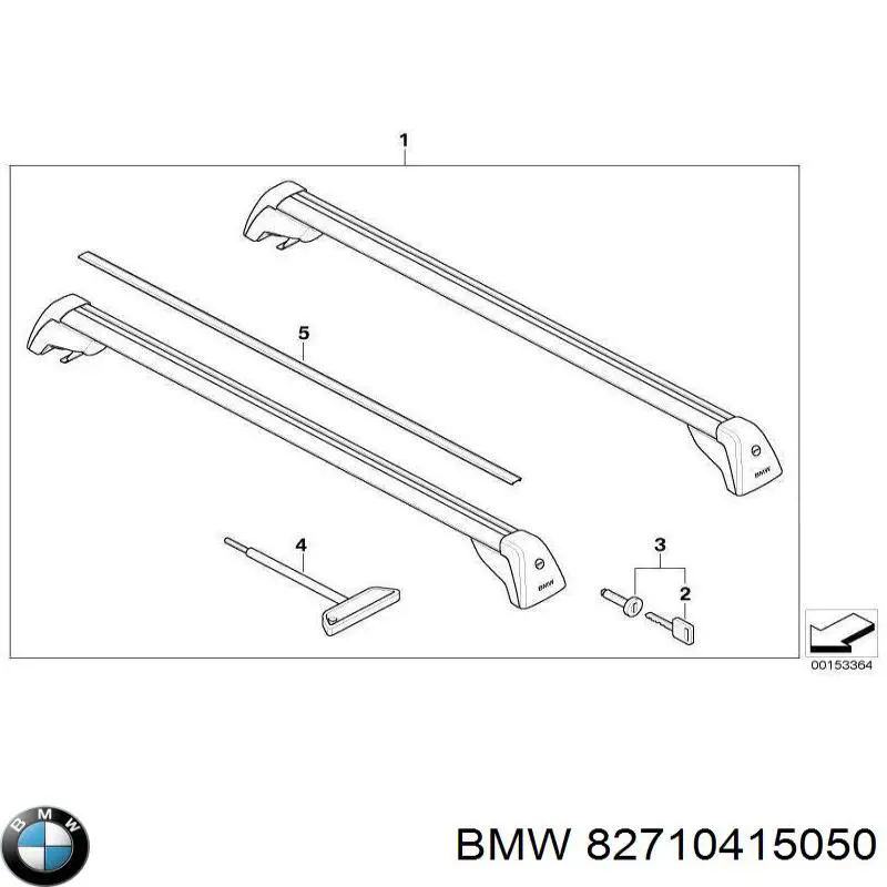 82710415050 BMW Поперечки багажника даху, комплект