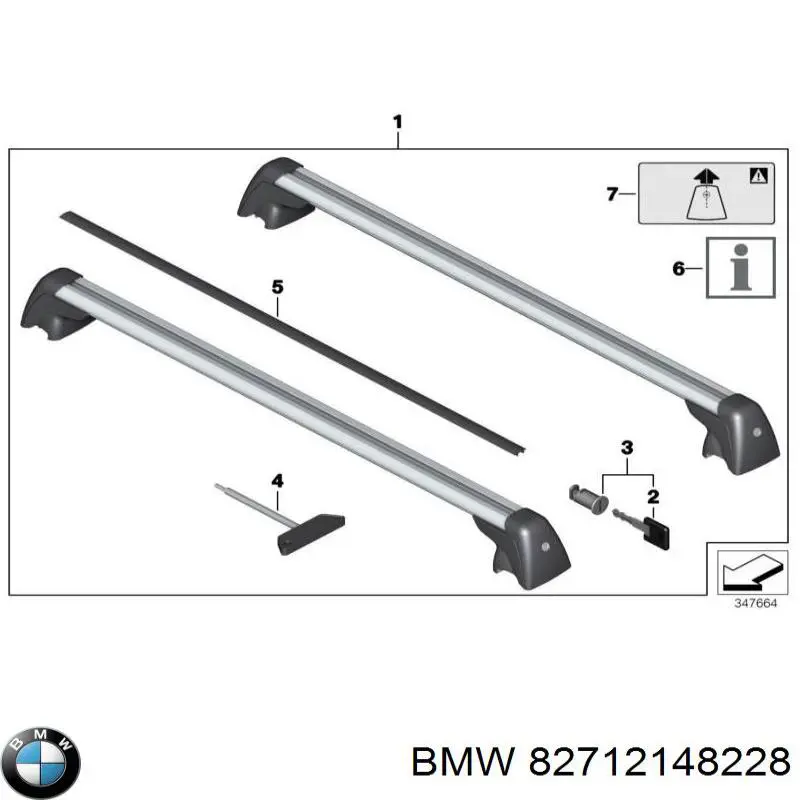 Поперечки багажника даху, комплект BMW 82712148228 ціна, від 340.17 USD