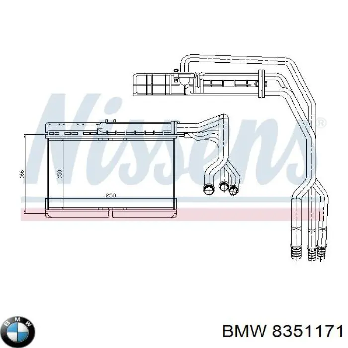 Радіатор пічки (обігрівача) BMW 8351171 ціна, від 47.11 USD