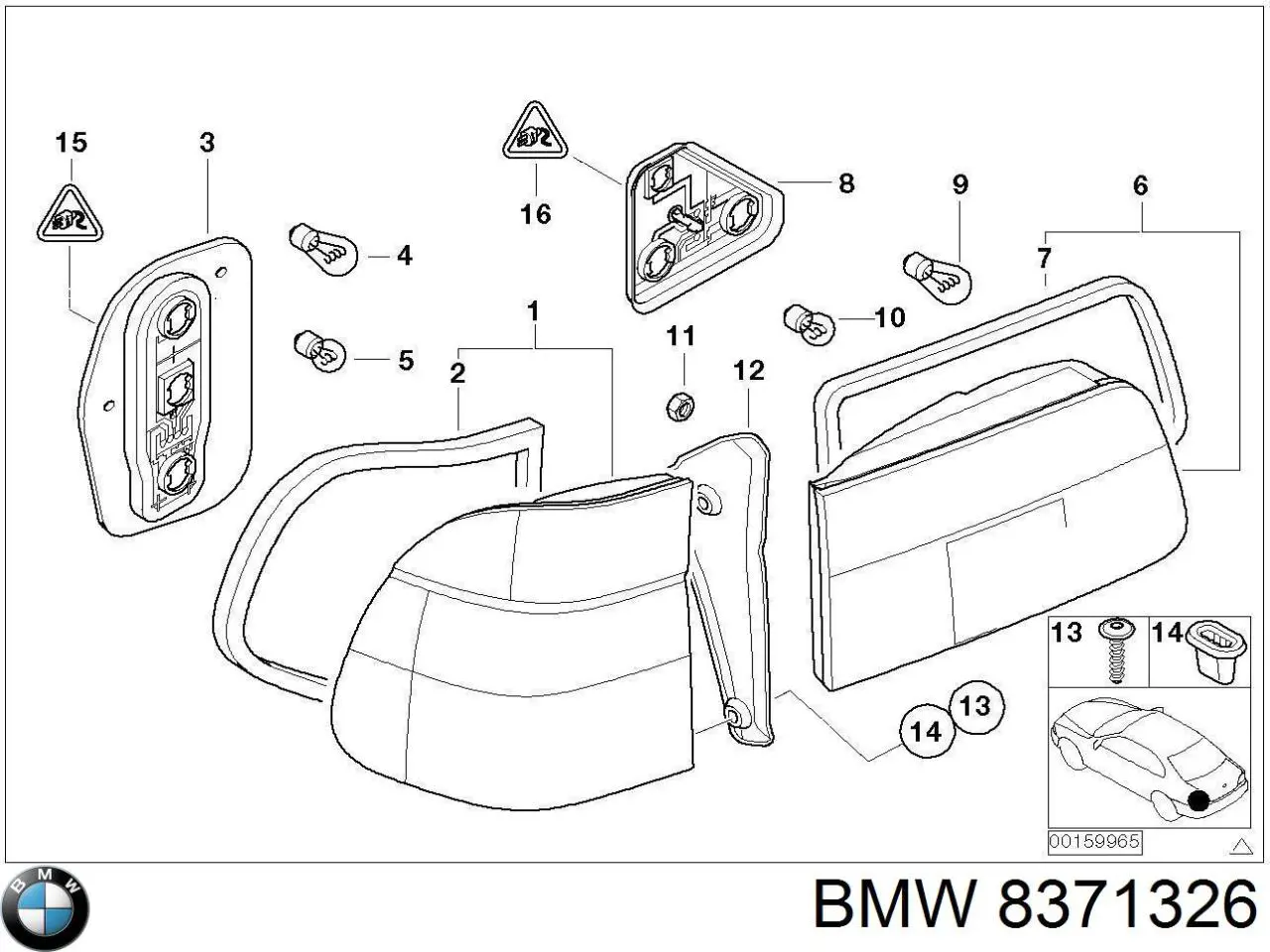 Задня права фара 8371326 BMW