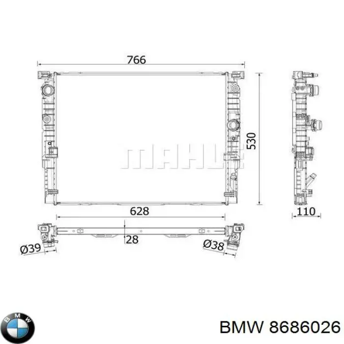 8686026 BMW Радіатор охолодження двигуна