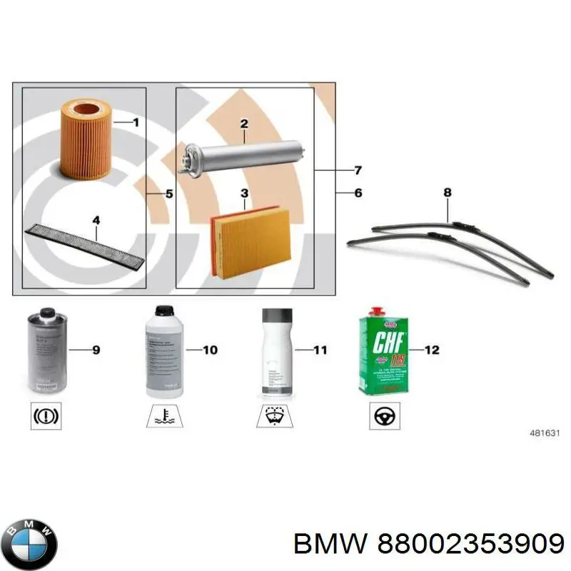 Масляний фільтр двигуна BMW 88002353909 ціна, від 25.34 USD