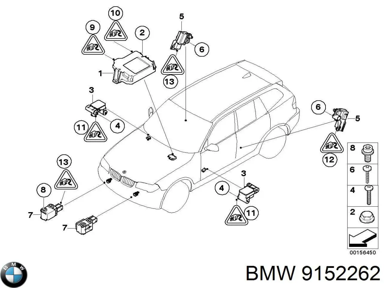 Датчик Айрбег передній BMW 9152262 ціна, від 19.19 USD